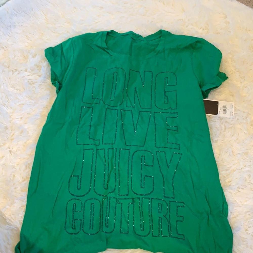 NWT Juicy Couture Glitter Print Tee sz M